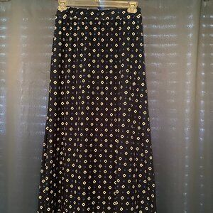 Navy Print Maxi Skirt